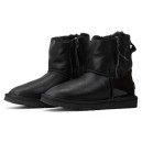 Черевики UGG Classic Short Double Zip Black Leather Lacquer