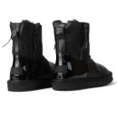 Оригінал UGG Classic Short Double Zip Black Leather Lacquer