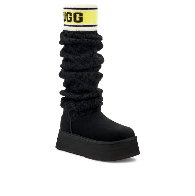 UGG Classic Sweater Letter Tall Boot Black 1144044-BLC