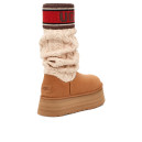 Оригінал UGG Classic Sweater Letter Boot Chestnut