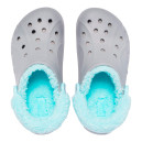 Оригінал Crocs Baya Lined Fuzz Strap Grey Ice Blue