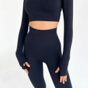 Придбати Легінси Темно Чорні з Push-Up Ефектом FKS2352543