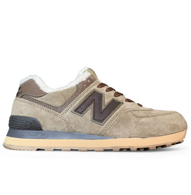 New Balance 574 Beige Brown Winter С МЕХОМ