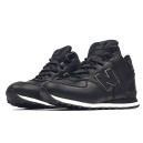 Кросівки New Balance 574 High Leather Black White Winter С МЕХОМ