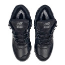 Оригінал New Balance 574 High Leather Black White Winter С МЕХОМ