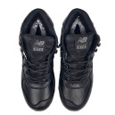 Оригінал New Balance 574 High Leather Black White Gym Winter С МЕХОМ