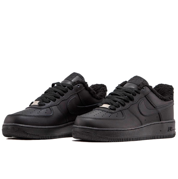 Nike Air Force 1 Low Black Winter С МЕХОМ