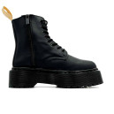 Оригінал Dr. Martens Jadon Smooth Leather Platform Boots Triple Black Termo Zip С ФЛИСОМ