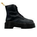 Оригінал Dr. Martens Jadon Smooth Leather Platform Boots Triple Black Zip С МЕХОМ