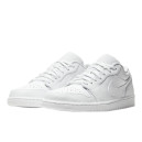 Кроссовки Jordan 1 Low Triple White Tumbled Leather