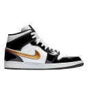 Придбати Jordan 1 Mid Patent Black White Gold FKS56667