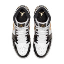 Оригінал Jordan 1 Mid Patent Black White Gold