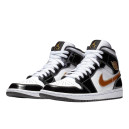 Кросівки Jordan 1 Mid Patent Black White Gold