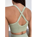 Спортивний одяг Топ Спортивний на Застібці Оливковий