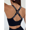 Спортивний одяг Топ Спортивний на Застібці Чорний