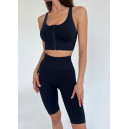 Придбати Топ Спортивний на Застібці Чорний FKS2352367