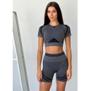 Спортивний одяг Кроп Топ Спортивний Темно Сірий