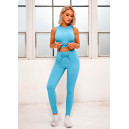 Спортивний одяг Легінси Голубі в Рубчик з Push-Up Ефектом