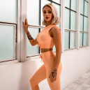 Оригінал Топ Спортивний Помаранчевий в Рубчик