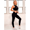 Спортивний одяг Топ Спортивний Чорний в Рубчик