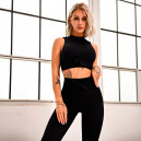 Оригінал Топ Спортивний Чорний в Рубчик