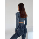 Спортивний одяг Комплект Легінси з Push-Up Ефектом + Рашгард Темно Сірий