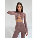 Придбати Комплект Легінси з Push-Up Ефектом + Рашгард Коричневий FKS2352511