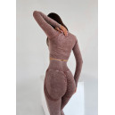 Оригінал Комплект Легінси з Push-Up Ефектом + Рашгард Коричневий