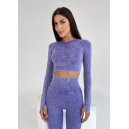 Спортивний одяг Комплект Легінси з Push-Up Ефектом + Рашгард Фіолетовий