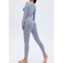 Оригінал Комплект Легінси з Push-Up Ефектом + Рашгард Сірий