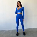 Легінси Сині в Рубчик з Push-Up Ефектом 2352584