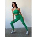 Спортивний одяг Легінси Зелені в Рубчик з Push-Up Ефектом