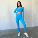 Легінси Голубі в Рубчик з Push-Up Ефектом 2352594