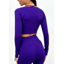 Придбати Легінси Фіолетові в Рубчик з Push-Up Ефектом FKS2352598