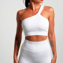 Оригінал Топ Спортивний Білий в Рубчик