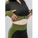 Оригінал Рашгард на Блискавці Чорно Зелений з Візерунком