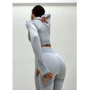 Оригінал Рашгард на Блискавці Білий з Візерунком