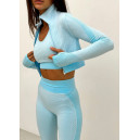 Кофты Рашгард на Блискавці Голубий з Візерунком