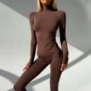 Безшовний Базовий Комплект Легінси + Водолазка Коричневий 2352646