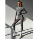 Спортивний одяг Безшовний Базовий Комплект Легінси + Водолазка Сірий