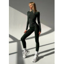 Спортивний одяг Безшовний Базовий Комплект Легінси + Водолазка Зелений