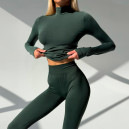 Безшовний Базовий Комплект Легінси + Водолазка Зелений 2352650