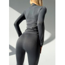 Спортивний одяг Безшовний Базовий Комплект Легінси + Водолазка Сірий