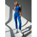 Спортивний одяг Комплект Легінси з Push-Up Ефектом + Топ в Рубчик Синій