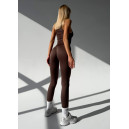 Придбати Комплект Легінси з Push-Up Ефектом + Топ в Рубчик Коричневий FKS2352656