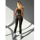 Оригінал Комплект Легінси з Push-Up Ефектом + Топ в Рубчик Темно Зелений