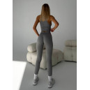 Придбати Комплект Легінси з Push-Up Ефектом + Топ в Рубчик Сірий FKS2352658