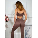 Оригінал Легінси Коричневі в Рубчик з Push-Up Ефектом