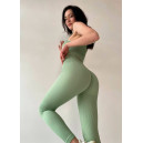 Спортивний одяг Легінси Оливкові в Рубчик з Push-Up Ефектом