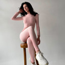 Оригінал Легінси Рожеві в Рубчик з Push-Up Ефектом